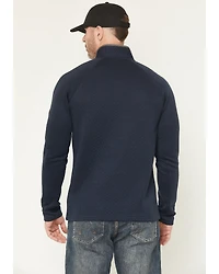Brothers and Sons Men's Sherman Solid 1/4 Button-Down Pullover