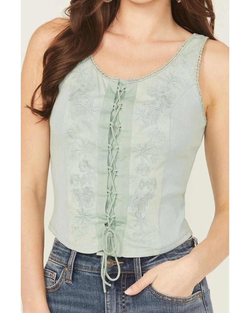 Rock & Roll Denim Women's Embroidered Tank Top