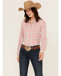 Ariat Women's Billie Jean Plaid Print Long Sleeve Button-Down Western Shirt