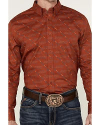 RANK 45® Men's Maputo Printed Long Sleeve Button-Down Performance Stretch Western Shirt