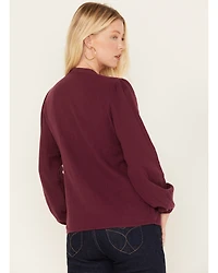 Cleo + Wolf Women's Floral Embroidered Blouse