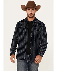 Moonshine Spirit Men's Record Deal Striped Long Sleeve Snap Western Shirt