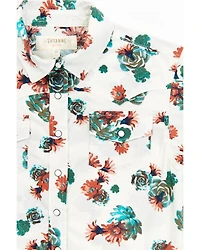 Shyanne Toddler Girls' Floral Print Short Sleeve Western Pearl Snap Shirt