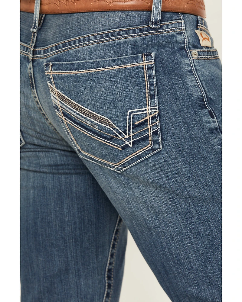 Cinch Men's Ian Medium Stonewash Slim Bootcut Performance Stretch Denim Jeans