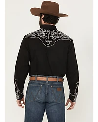Rodeo Clothing Men's Embroidered Long Sleeve Snap Western Shirt