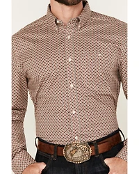 RANK 45® Men's Wallace Geo Print Long Sleeve Button-Down Stretch Western Shirt