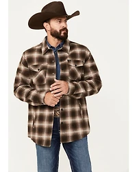 Rock & Roll Denim Men's Plaid Print Snap Shacket