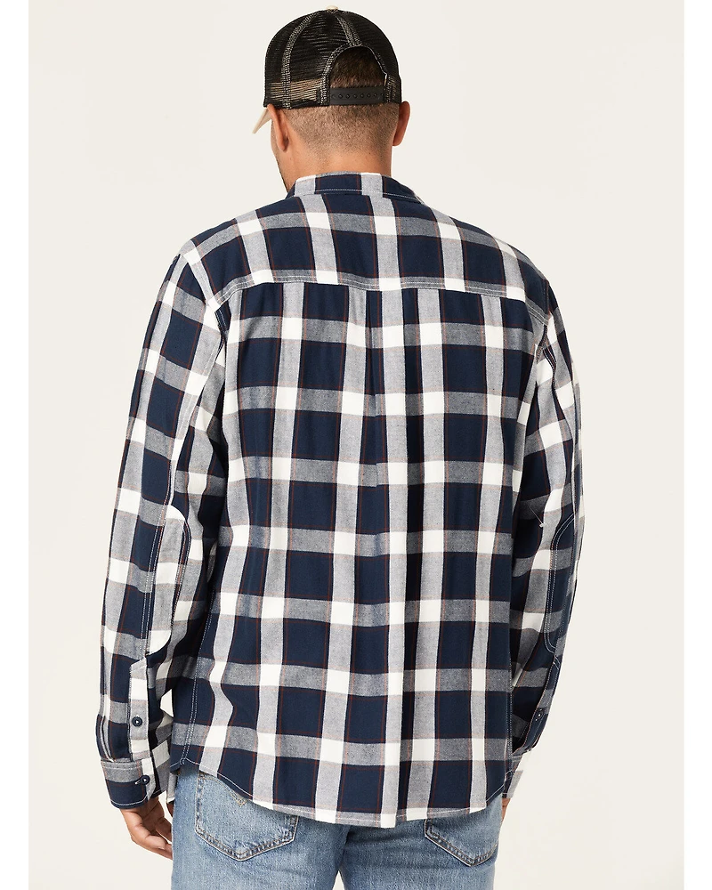 Brothers and Sons Men's Large Plaid Print Long Sleeve Button Down Western Shirt