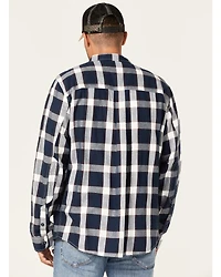 Brothers and Sons Men's Large Plaid Print Long Sleeve Button Down Western Shirt