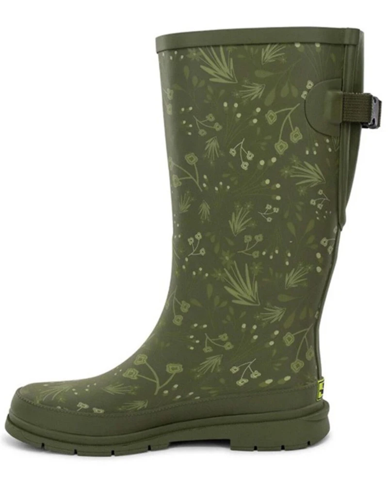 Western Chief Women's Flowered Medley Tall Rain Boots - Round Toe