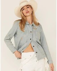 Johnny Was Women's Sezane Embroidered Denim Jacket