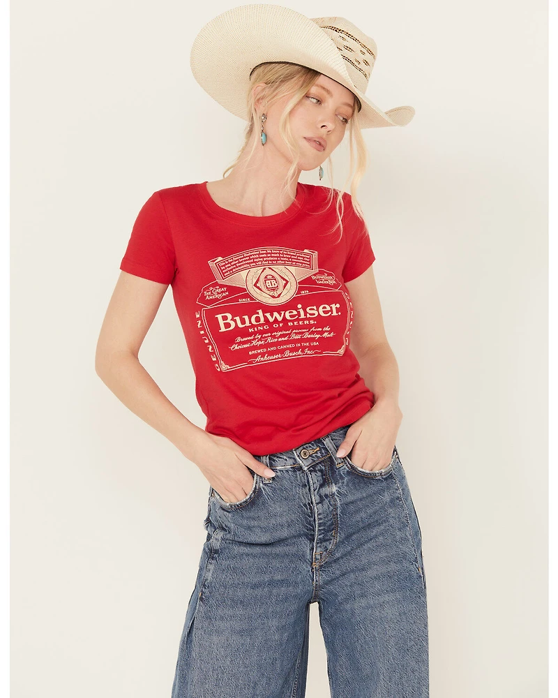 Brew City Beer Gear Women's Budweiser Short Sleeve Graphic Tee