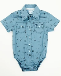 Cowboy Hardware Infant Boys' Branding Iron Short Sleeve Snap Onesie