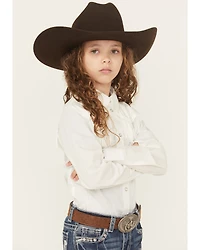 Shyanne Girls' Rhinestone Fringe Long Sleeve Snap Stretch Western Shirt