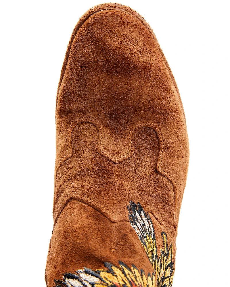 Marco Delli Women's Embroidered Eagle Fashion Booties - Round Toe