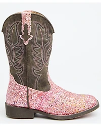 Roper Little Girls' Glitter Southwest Western Boots - Square Toe