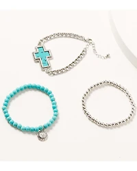 Shyanne Women's Cross Bracelet Set - 3 Piece