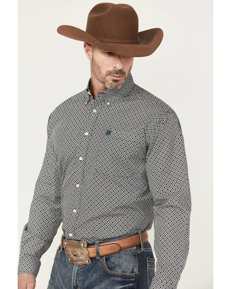 Cinch Men's Medallion Print Long Sleeve Button-Down Western Shirt