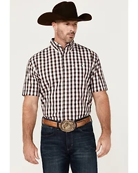 Wrangler Men's Classic Plaid Print Short Sleeve Button-Down Western Shirt