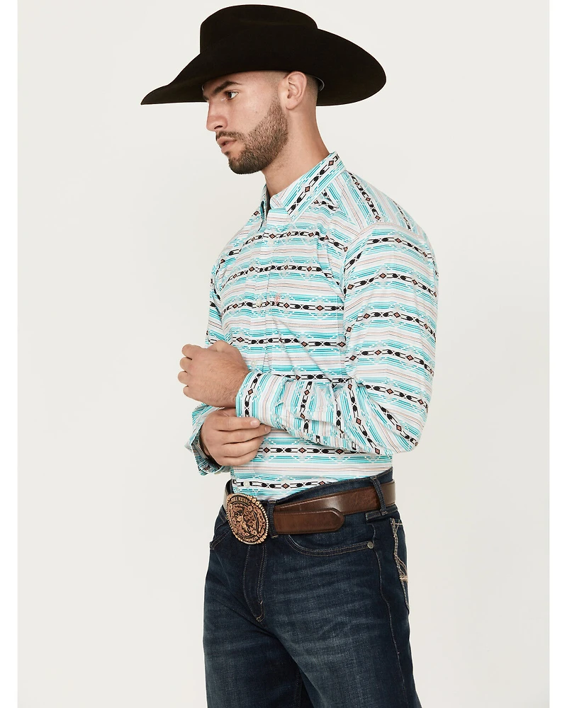 Ariat Men's Jefferson Southwestern Striped Long Sleeve Button-Down Western Shirt - Tall