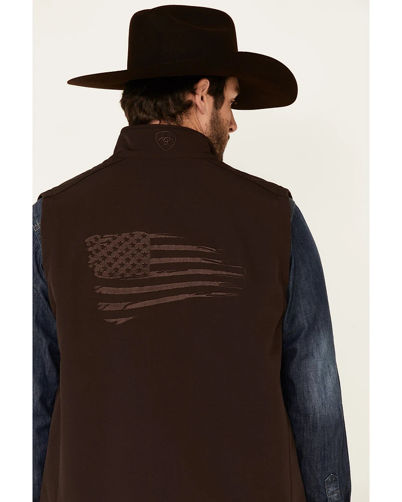 Ariat Men's Coffee Bean Logo 2.0 Patriot Zip-Front Softshell Vest