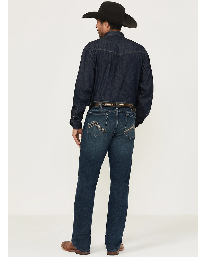 Wrangler Men's 20X Macon Medium Wash Slim Straight Stretch Denim Jeans