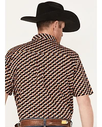 RANK 45® Men's Mudslinger Geo Print Button-Down Stretch Western Shirt