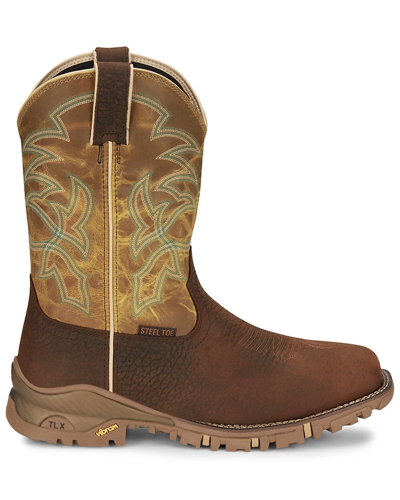 Tony Lama Men's Roustabout Pull-On Work Boots - Steel Toe