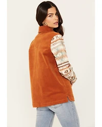 Shyanne Women's Printed Stretch Corduroy Shacket