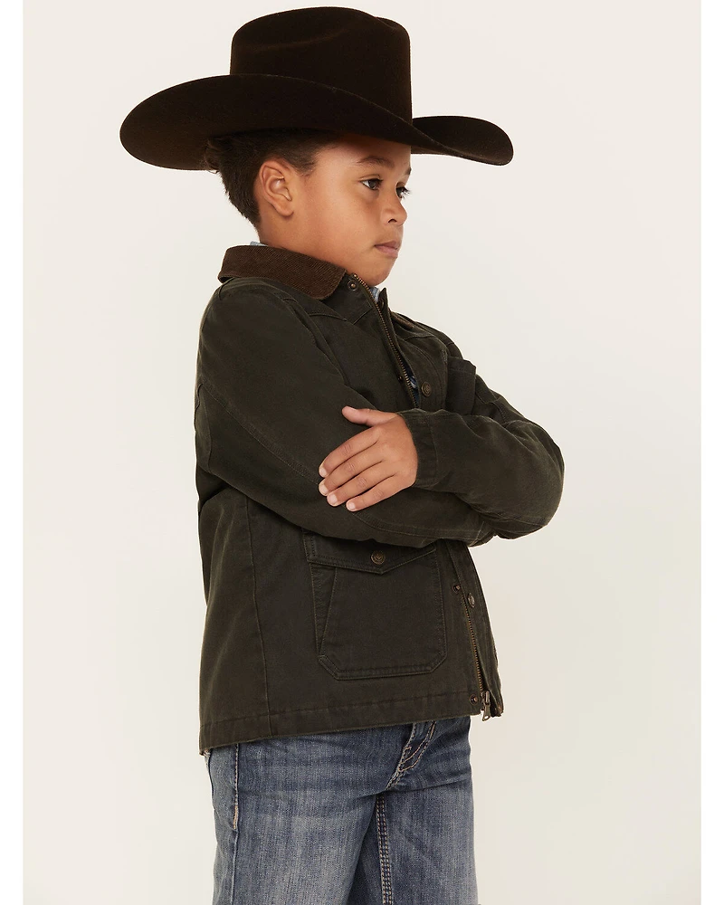 Cody James Boys' Rancher Faux Oil Skin Field Jacket
