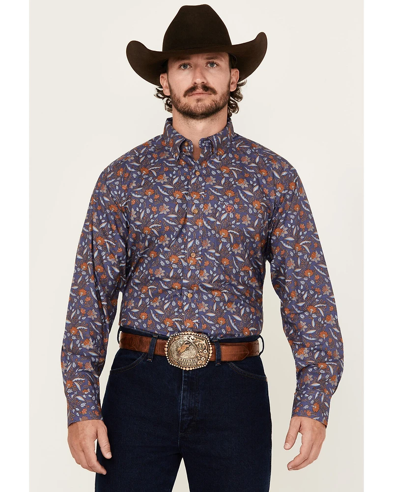 Ariat Men's Ty Floral Print Long Sleeve Button-Down Western Shirt