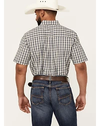 Cody James Men's Plaid Print Short Sleeve Button-Down Stretch Western Shirt
