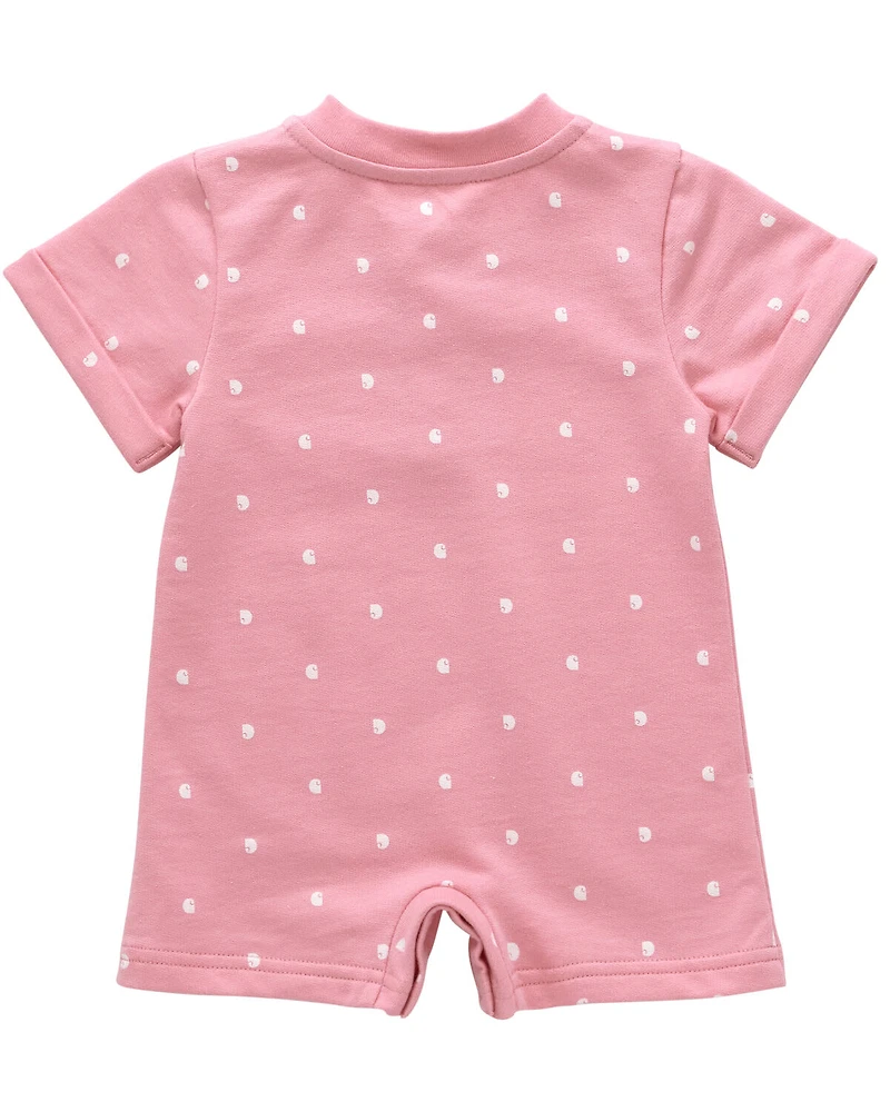 Carhartt Infant Girls' Logo Short Sleeve Snap Romper