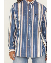 Wrangler Retro Women's Striped Long Sleeve Snap Western Shirt