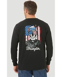 Wrangler FR Men's Skull Flag Graphic Long Sleeve Work T-Shirt - Big