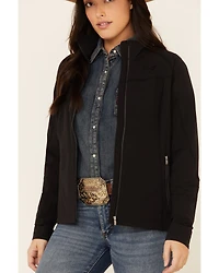 Ariat Women's Black Agile Logo Zip-Up Softshell Jacket