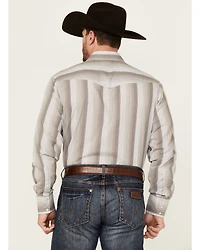 Roper Men's Striped Print Long Sleeve Snap Western Shirt