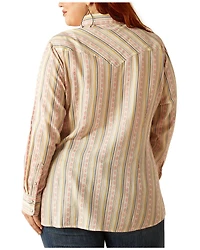 Ariat Women's Alyssa Wallpaper Print Long Sleeve Snap Western Shirt - Plus
