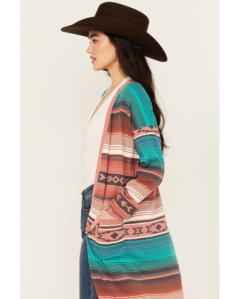 Wrangler Women's Serape Striped Long Sleeve Duster