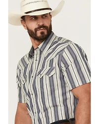Cody James Men's Roman Striped Short Sleeve Snap Western Shirt - Tall