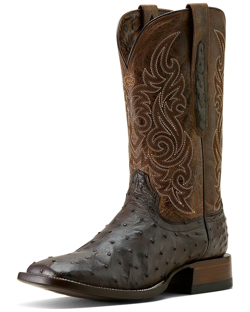 Ariat Men's Classic Cash Exotic Ostrich Western Boots - Broad Square Toe