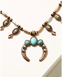 Shyanne Women's Cactus Rose Crescent Necklace