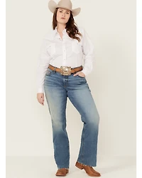 Ariat Women's Allison Medium Wash Mid Rise Bootcut Stretch Denim Jeans - Plus