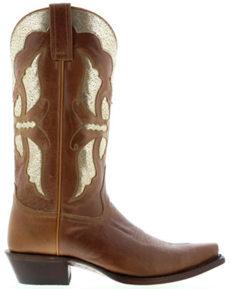 Botas Caborca For Liberty Black Women's Metallic Inlay Western Boots - Snip Toe