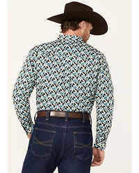 RANK 45® Men's Abstract Geo Print Long Sleeve Button-Down Shirt