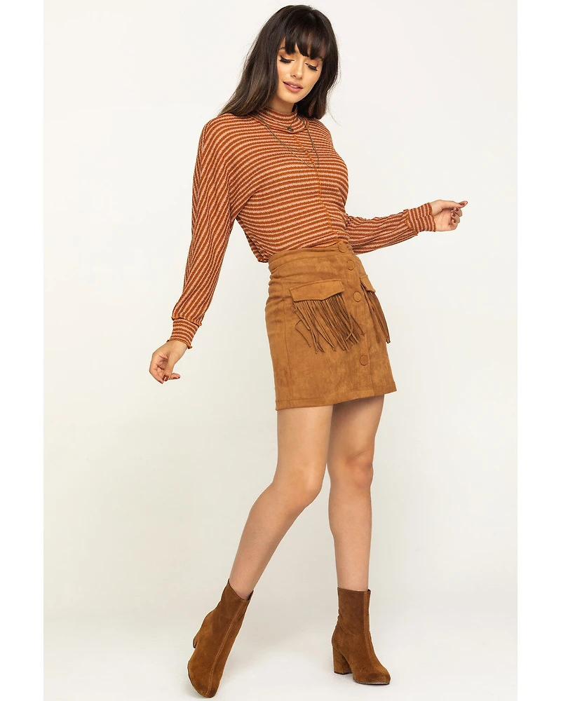 Flying Tomato Women's Fringe Pocket Mini Skirt