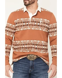 RANK 45® Men's Southwestern Striped Rugby Polo Shirt