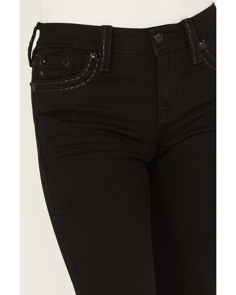 Miss Me Women's Classic Mid Rise 34" Bootcut Stretch Denim Jeans
