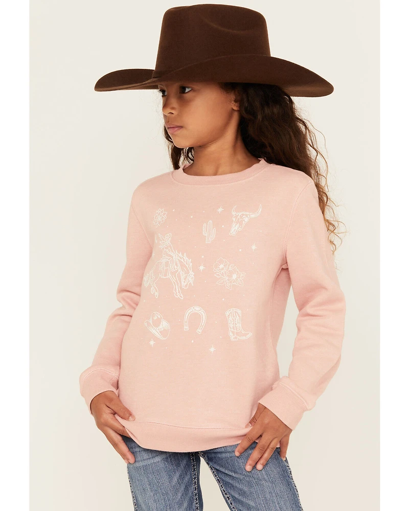 Shyanne Girls' Western Icons Pullover Sweatshirt