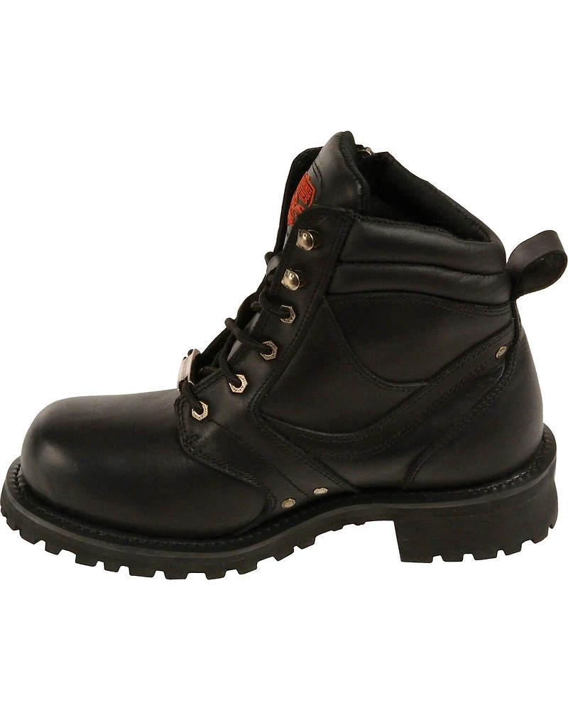 Milwaukee Leather Men's 6" Side Zipper Boots - Round Toe Wide